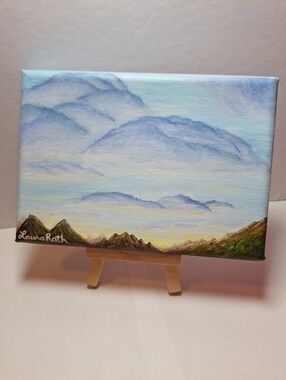 Floating Cloud Mountainside Hand-painted Canvas